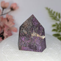Polished purple gold Purpurite 2’’ generator tower #BC0748 crystal pyramid