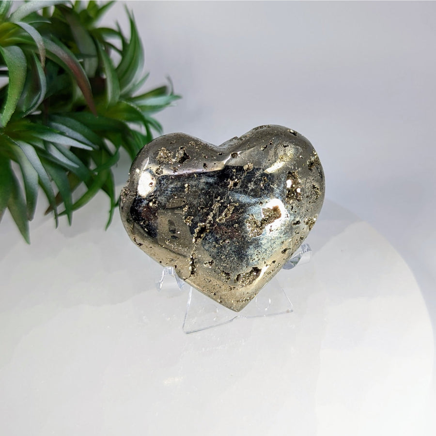 Pyrite 2.22’’ Druzy Heart Carving #LV9607 $59