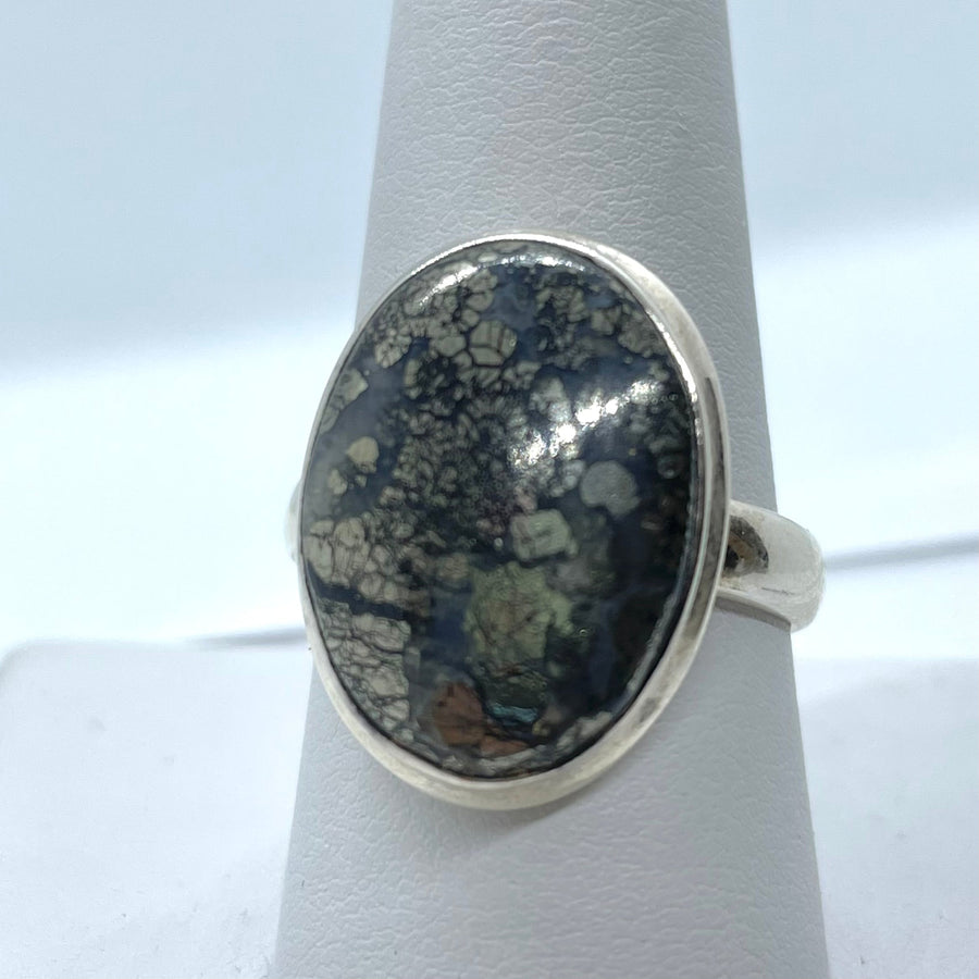 Pyrite Agate S.S Ring #J707 - 12 - $84