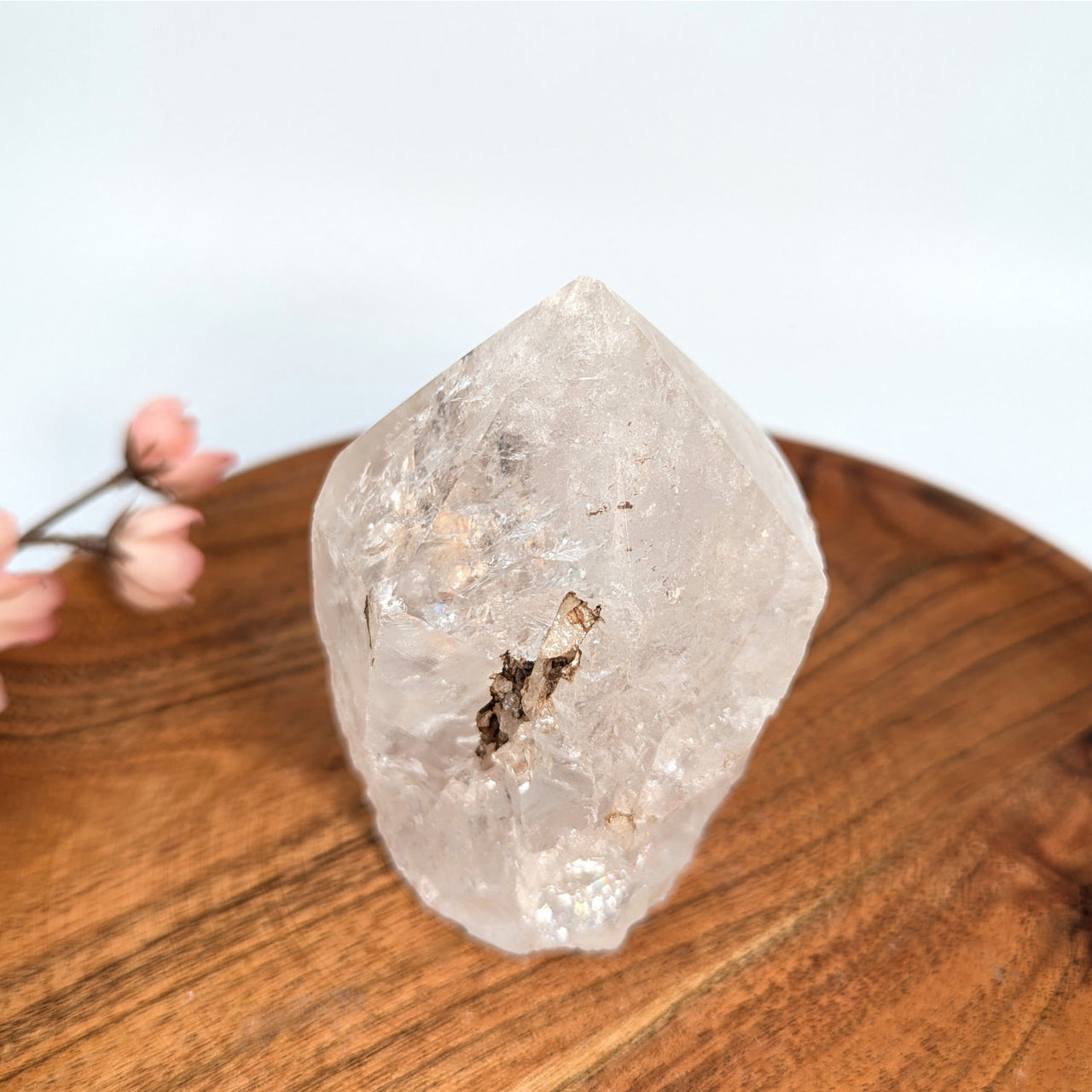 Clear Quartz Crystal Point from Quartz 3.4 Inch Half Polished Generator product
