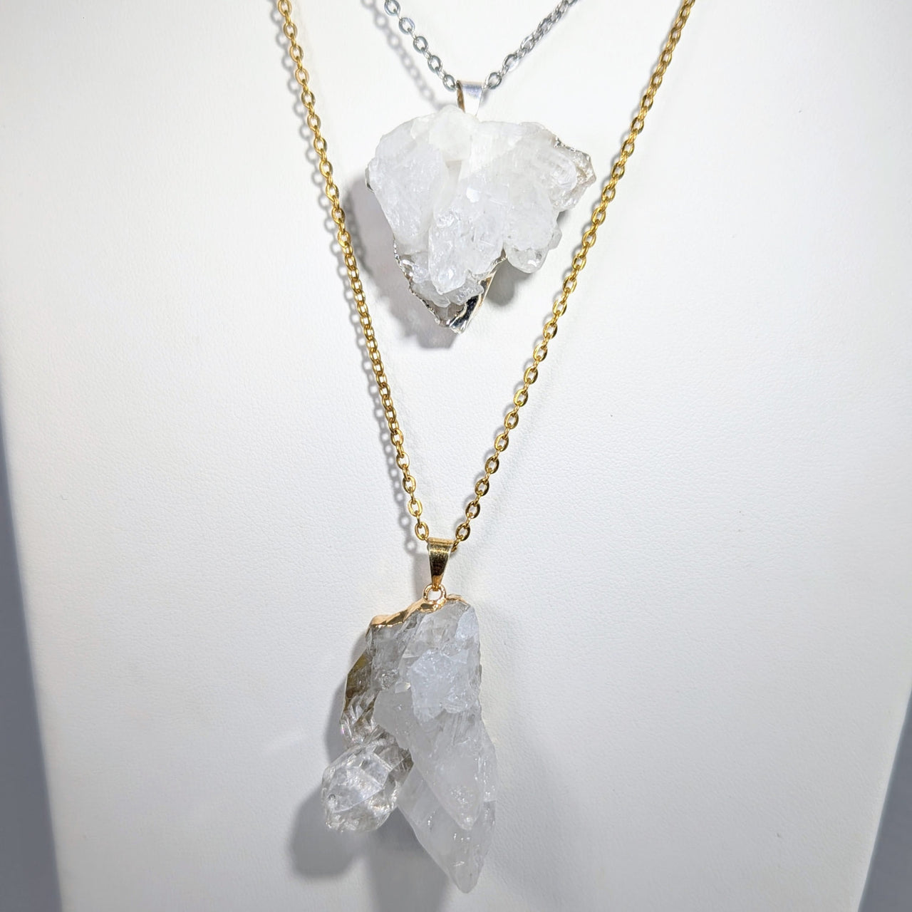 Quartz Cluster 19’’ Pendant on Dainty Chain #LV9021