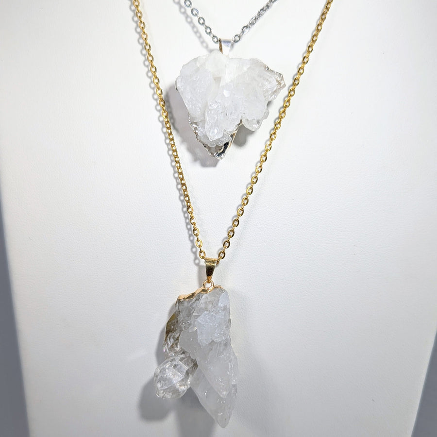 Quartz Cluster 19’’ Pendant on Dainty Chain #LV9021