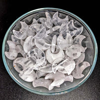 Thumbnail for Clear crescent-shaped ice cubes in Quartz Crescent Moon glass bowl for stylish drinks