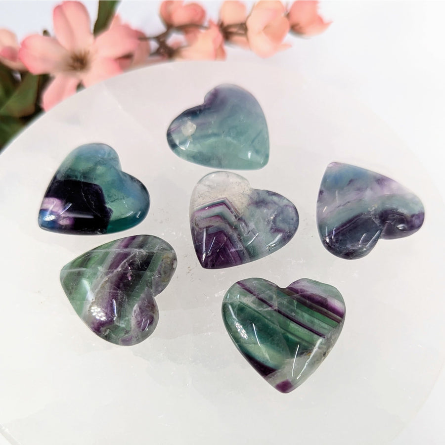 Rainbow Fluorite 1’’ Mini Heart Carving #LV9720 - $14