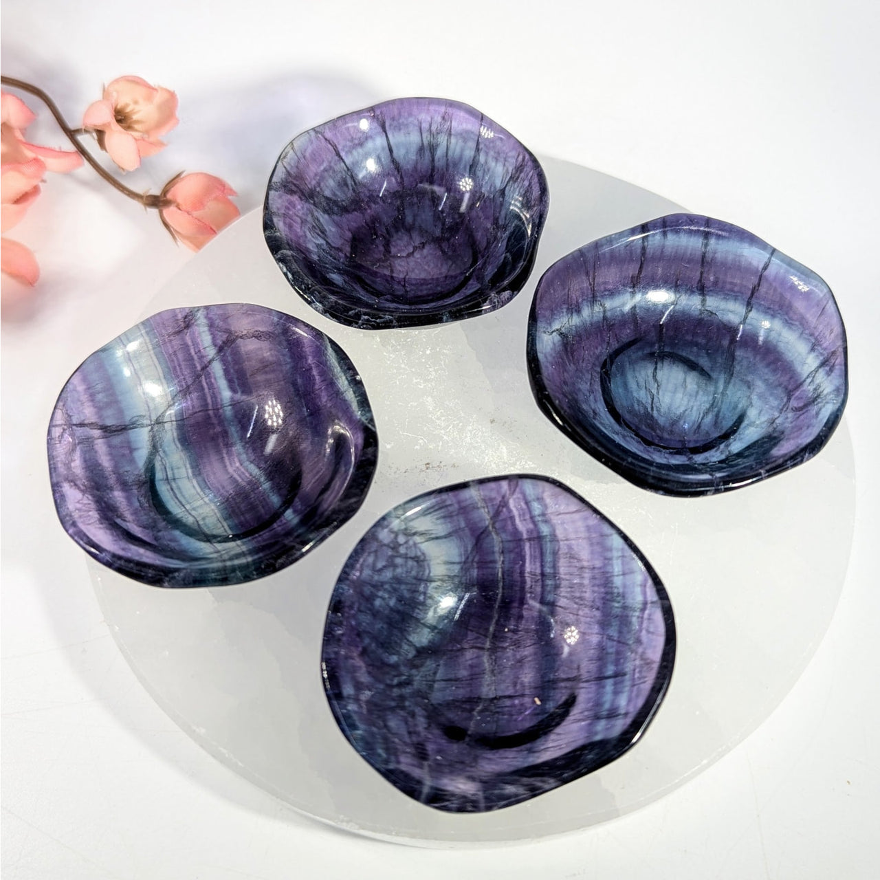 Rainbow Fluorite 2’’ Mini Bowl #BC0363 with purple-to-blue gradient