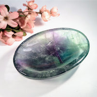 Rainbow Fluorite 4.6’’ Oval Bowl Soap Dish #BC0131