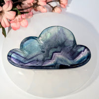 Polished rainbow fluorite cloud bowl, 4 inches, #BC0207