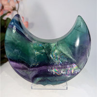 Rainbow Fluorite 4’’ Moon #LV9647 $175