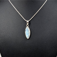 Thumbnail for Rainbow Moonstone.8’’ S.S. Marquis Pendant #LV5927 - $55