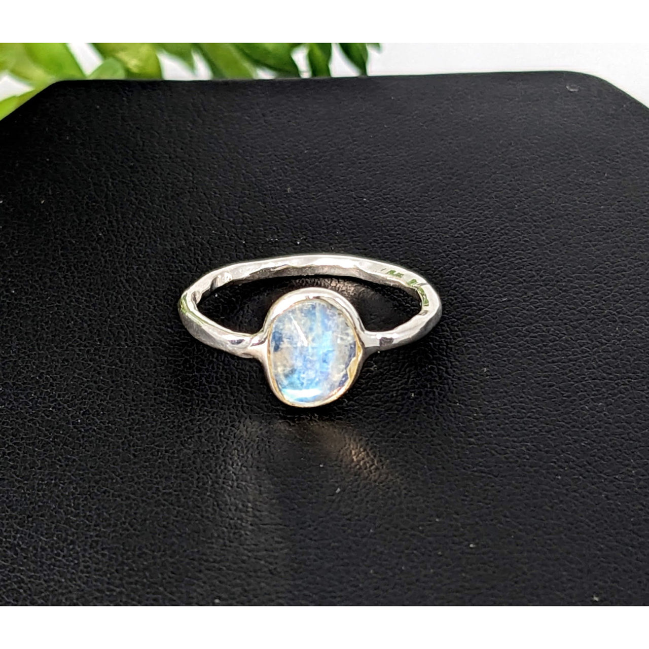 Rainbow Moonstone Faceted Dainty Ring #LV6849 - $52