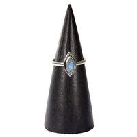 Elegant marquise-cut rainbow moonstone sterling silver ring BC0453