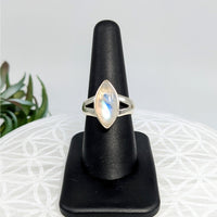 Thumbnail for Rainbow Moonstone S.S. Marquis Ring #LV5977 - $56.25