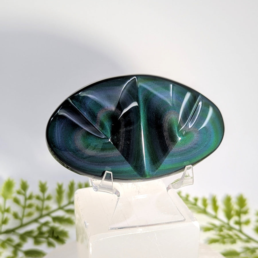 Rainbow Obsidian  3" Twin Heart #BC1502