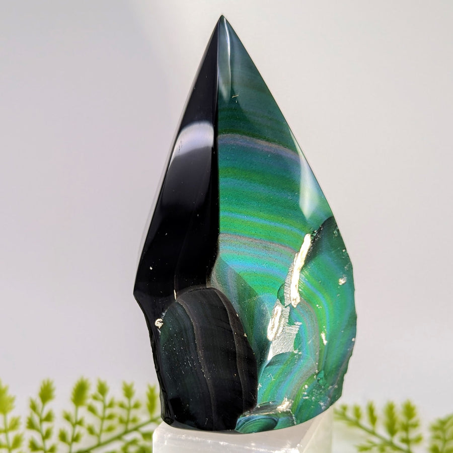 Rainbow Obsidian 5" Half Polished Point #BC1504
