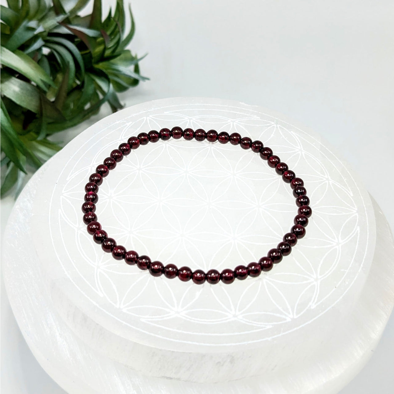 Red Garnet Bracelet 4mm #LV4978 - $14