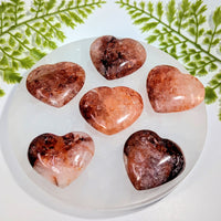Red hematoid quartz 1.5-2in mini heart #BC1024 with rose pink hue