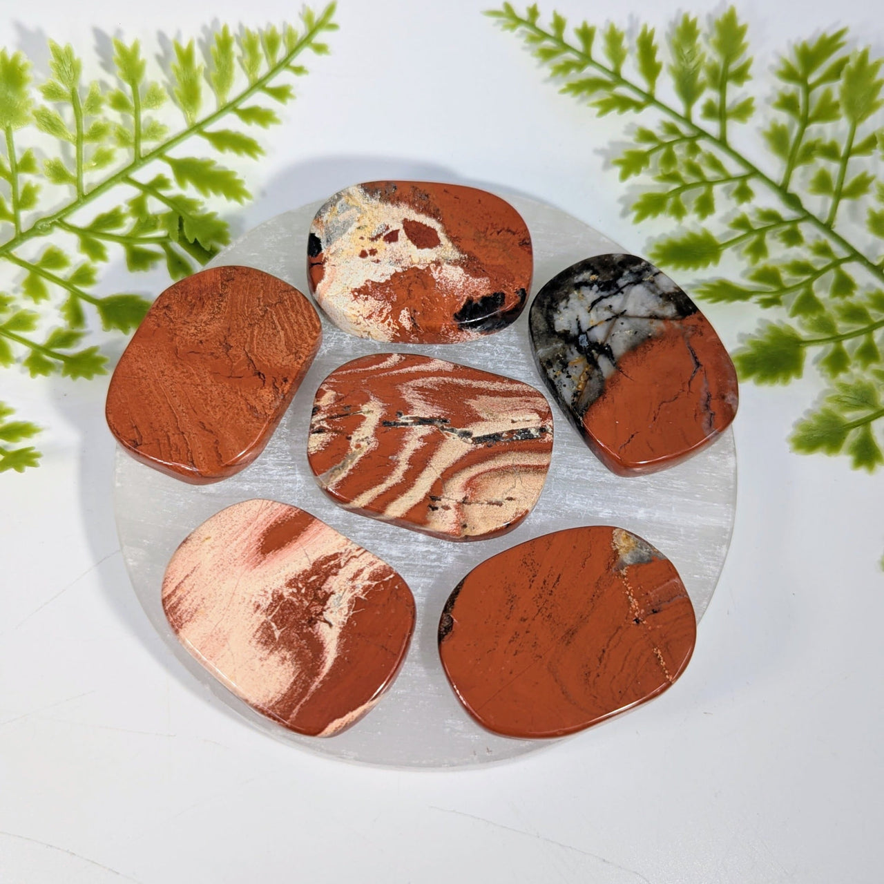 Red Jasper 1.75" Flat Palm Stone #BC1480