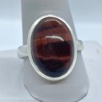 Red Tigers Eye S.S Ring #J714