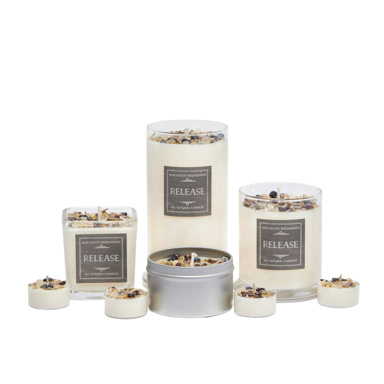 Release Ritual Soy Herb Crystal Candles with Botanicals #BC0428