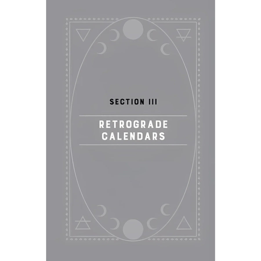 Retrograde calendars section from Retrograde Guidebook by Jennifer Billock #LV7326