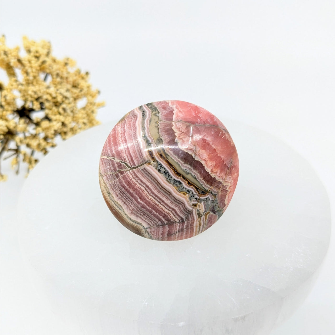 Rhodochrosite 1.5’’ Round Palm #LV6201 - $42