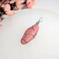 Rhodonite 2.25’’ Wire Wrapped Pendant #LV8966 - $28