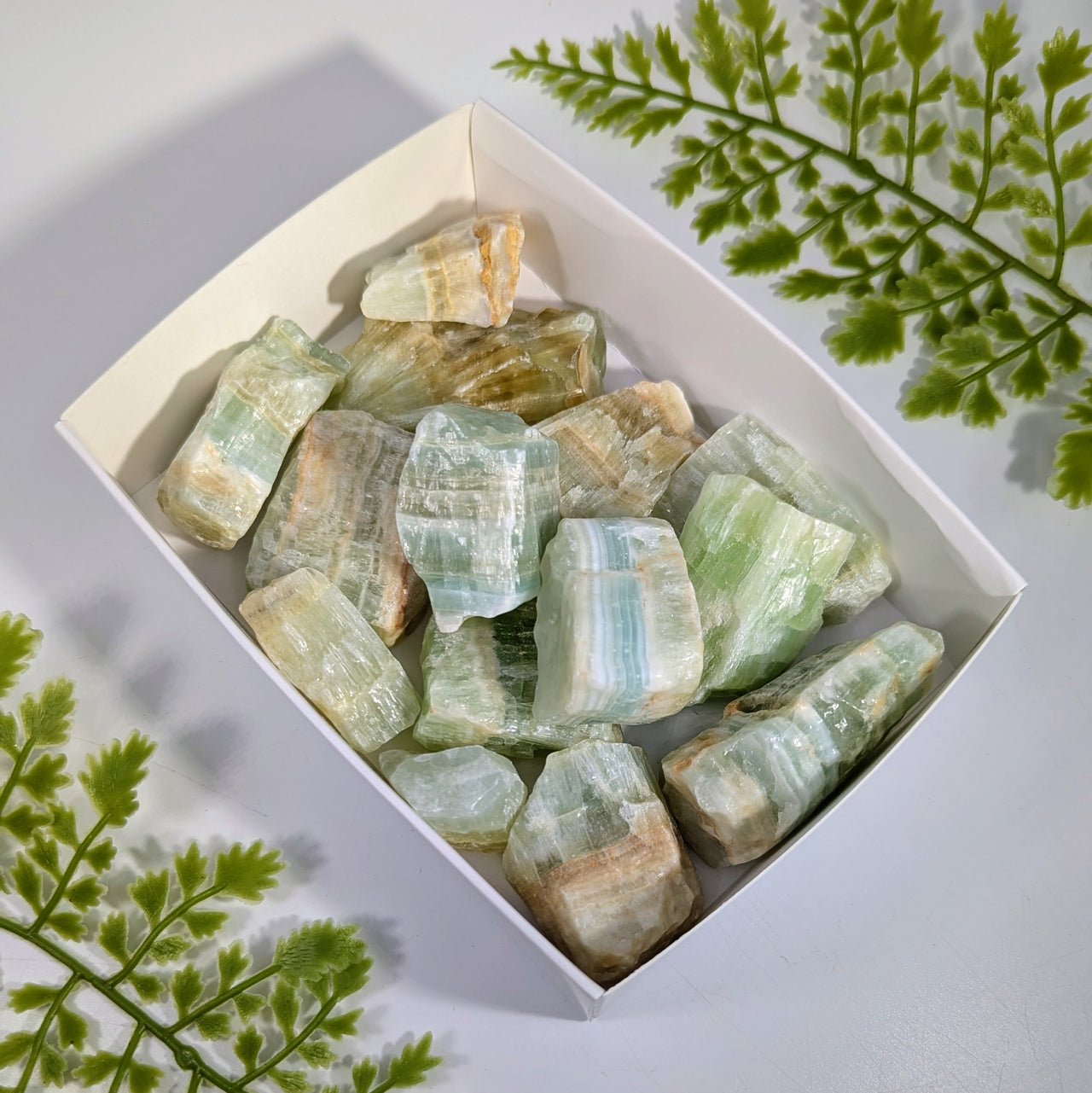 1lb Bulk Lot Pistachio Green Calcite 1.8 - 1.9" Rough #LV4095