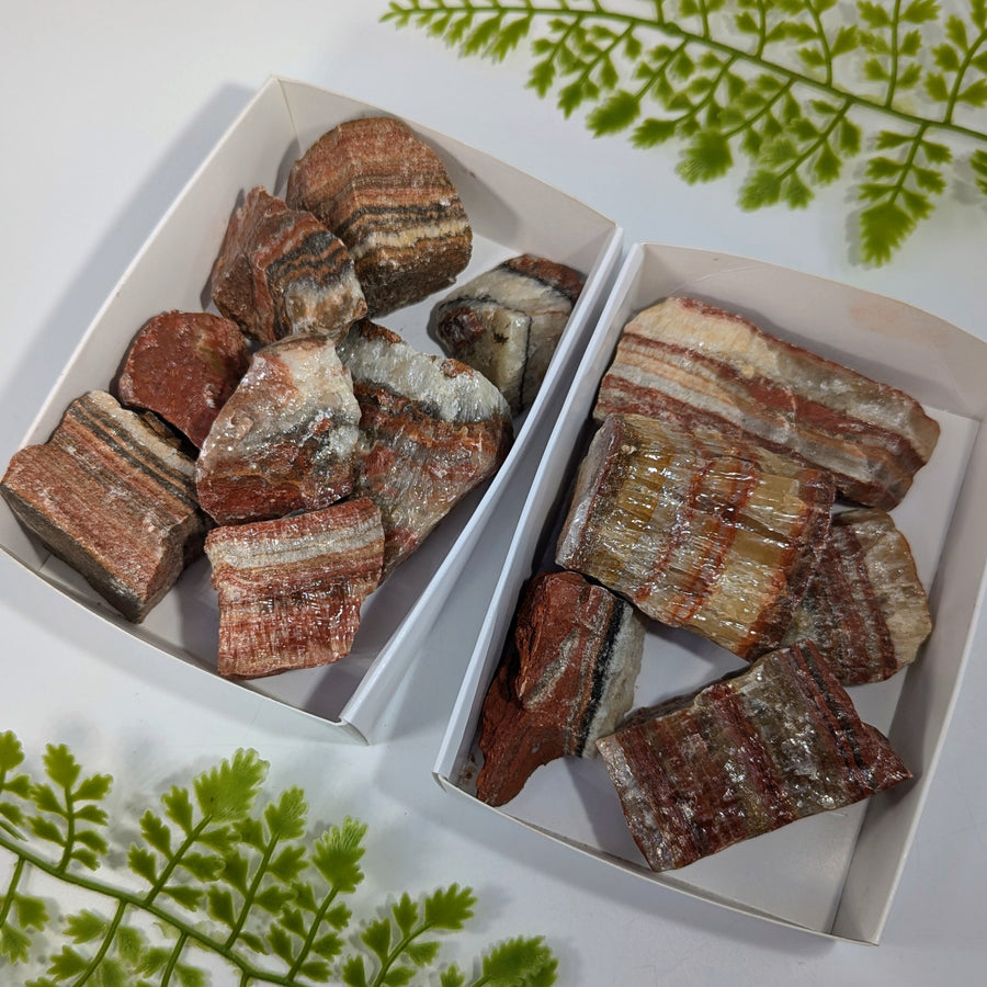1lb Bulk Lot Red Zebra Calcite Rough #LV4492