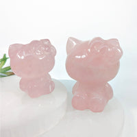 Rose Quartz 1.9’’ Hello Kitten Carving #LV9248