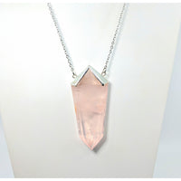 Thumbnail for Rose Quartz 3.5’’ DT Point 18’’ Necklace #LV5776 - $125