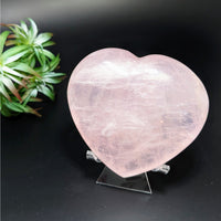 Thumbnail for A 3.8’ pink rose quartz heart on black, product code #LV4206