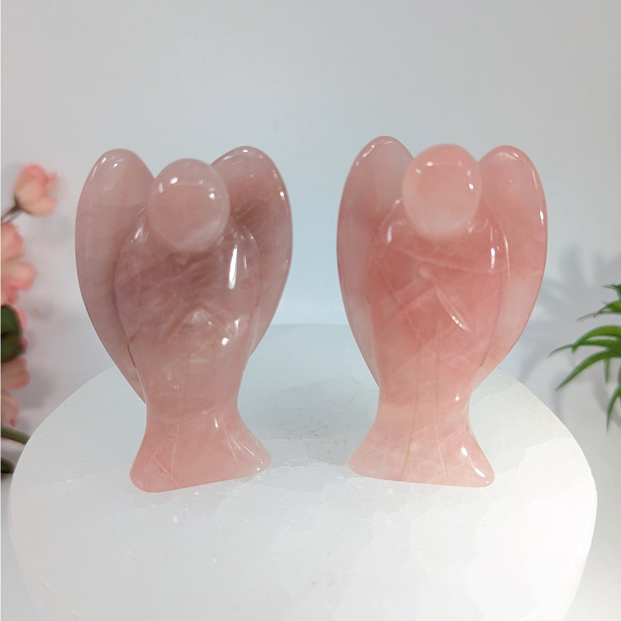 Rose Quartz 3’’ Angel Carving #LV9730 - $49