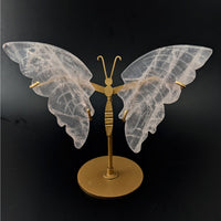 Rose Quartz 4.5’’ Butterfly Sculpture on Stand #BC0324