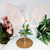 Rose Quartz 5’’ Butterfly Carving on Stand #LV9922 - $77