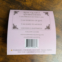 Pink Rose Quartz Affirmations Bookmark LV9589 with Floral Borders