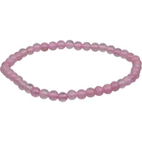 Rose Quartz Elastic Bracelet 4mm Round Beads #BC0551