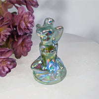 Iridescent Rose Quartz Tinker Bell Carving Figurine, 2 Inch Seated Animal