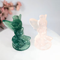 Rose Quartz or Fluorite 2’’ Tinkerbell Carving #LV9740