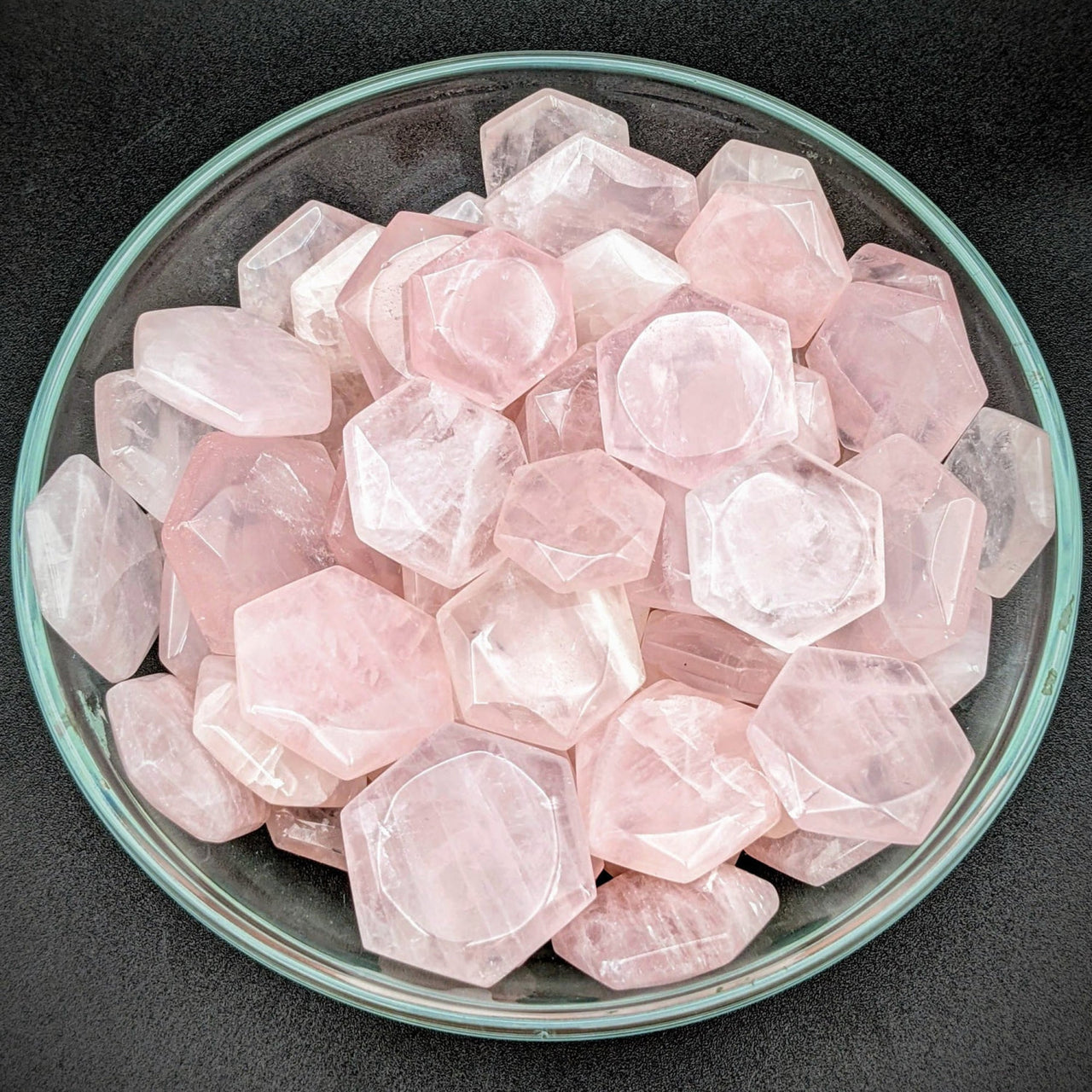 Rose Quartz Gem Cut Hex Star (10g) #SK5982