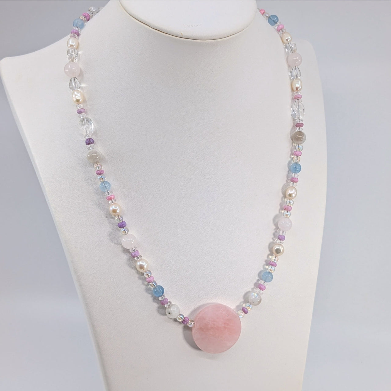 Rose Quartz & Pearl 26 - 27’’ Mixed Gemstone Beaded