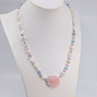 Thumbnail for Rose Quartz & Pearl 26 - 27’’ Mixed Gemstone Beaded