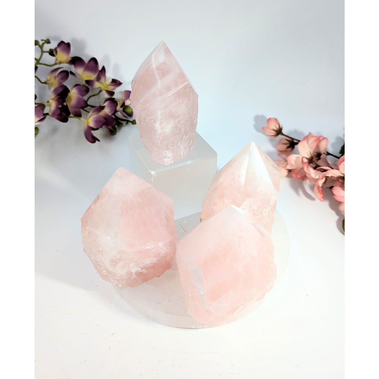 Pink rose quartz crystal points, polished 3-3.5in #BC0466
