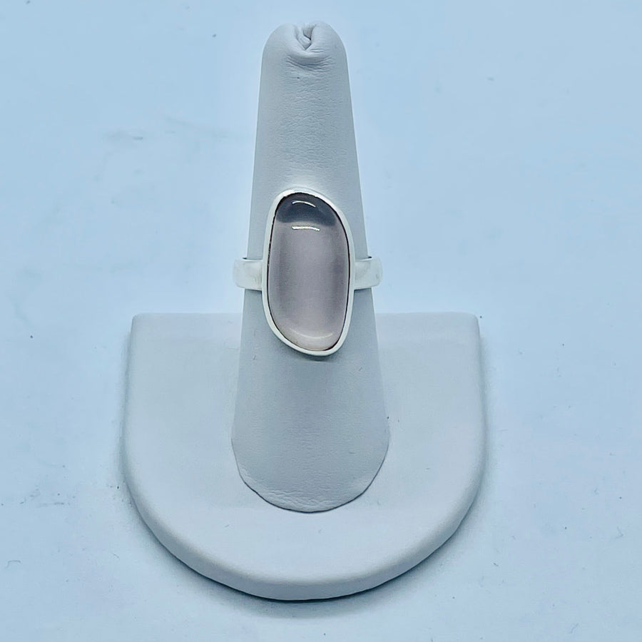 Rose Quartz Sterling Silver Ring #J599 - $69