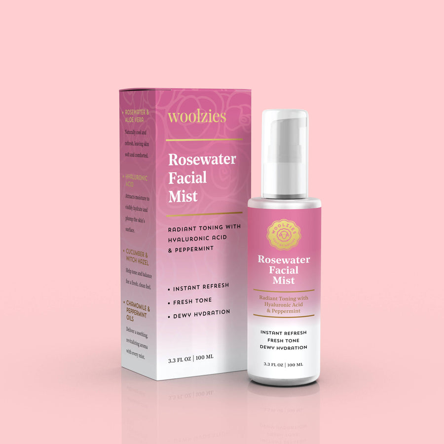 Rosewater Facial Mist LV9975 bottle, 100ml pink label white pump