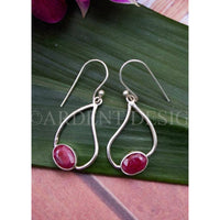 Ruby Earrings Ruby Gemstone Sterling Silver Earrings