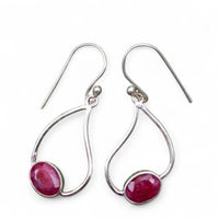 Ruby Earrings Ruby Gemstone Sterling Silver Earrings