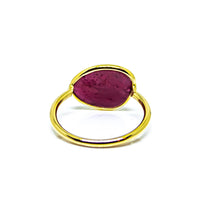 Ruby Faceted Ring 18K Gold Plated #RIN1146