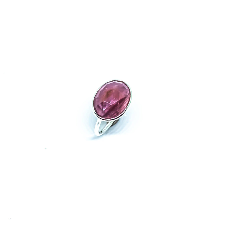 Ruby Faceted Ring Sterling Silver #LV3689