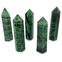 Thumbnail for Green Fluorite Crystals in Ruby Zoisite EQ Tower #G074