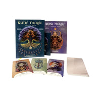 Rune Magic Oracle Deck with tree of life purple gold cover